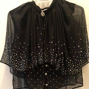 Paco Rabanne x H&M Embellished Chiffon Cape Top